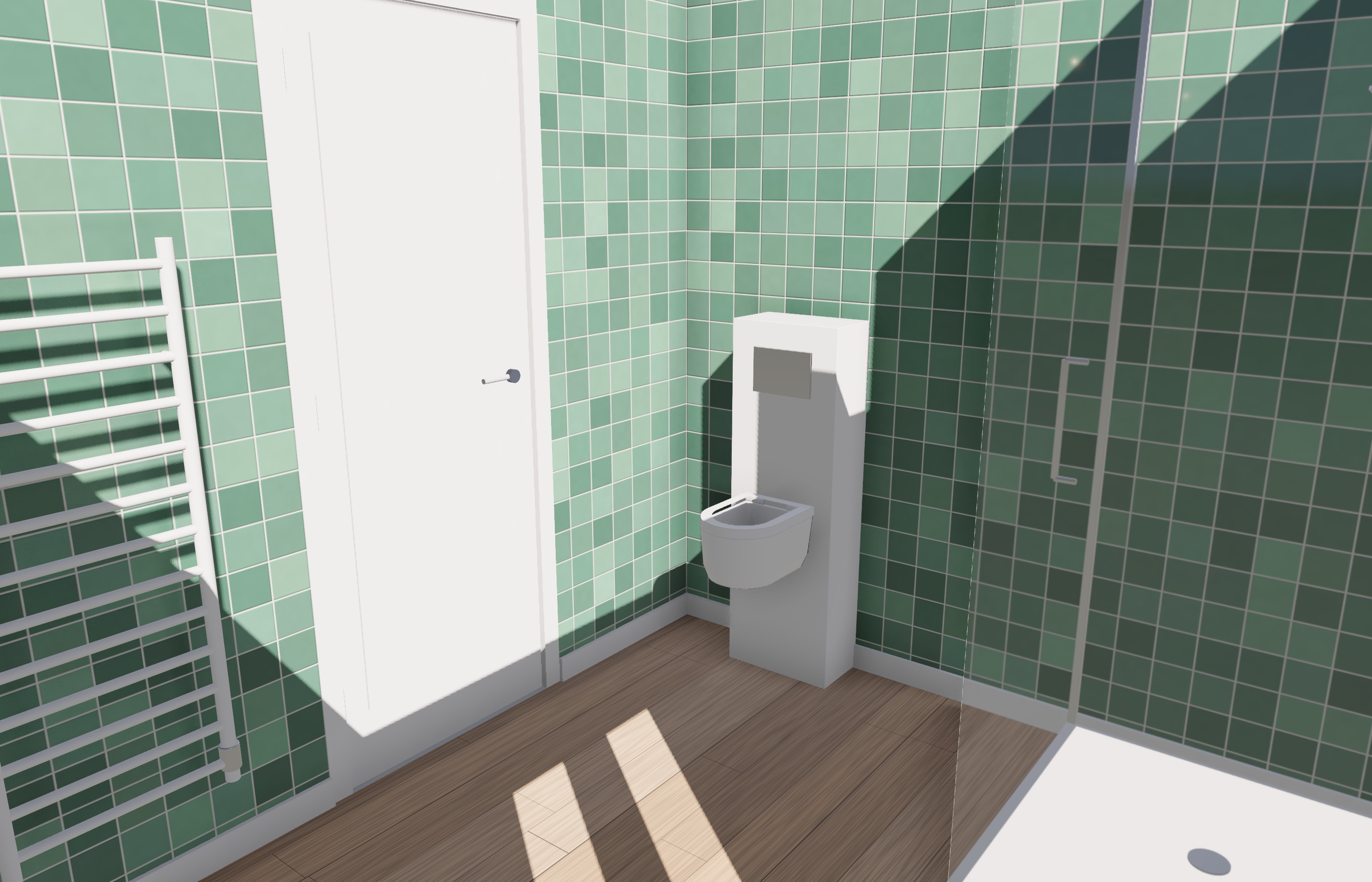Salle de bains, ambiance Vert & bois naturel